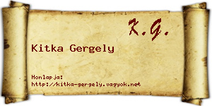 Kitka Gergely névjegykártya